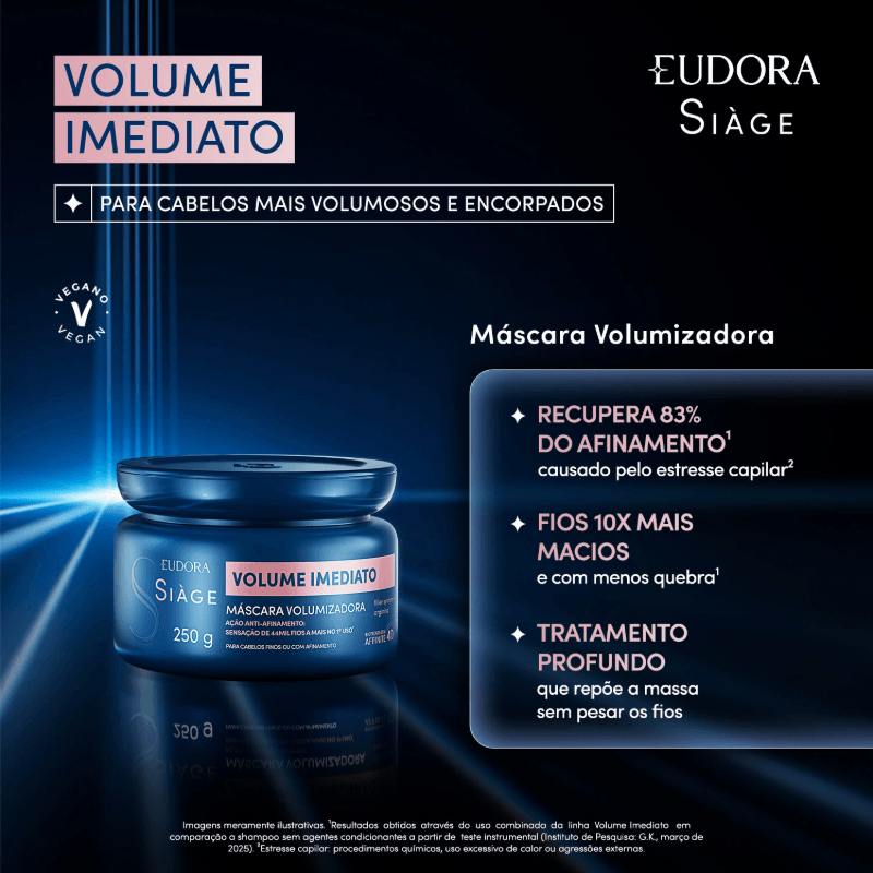 Eudora Siàge Máscara Volume Imediato 250g