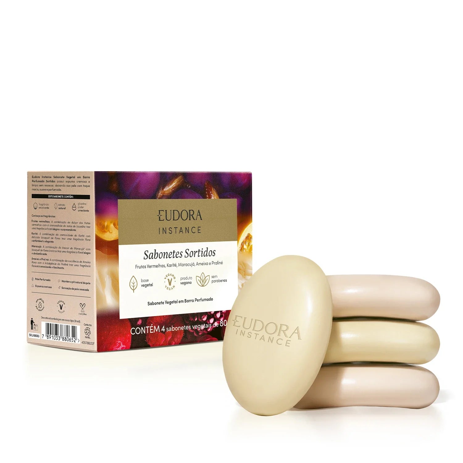 Combo Presente Instance: Sabonete Vegetal em Barra Sortido 4x80g