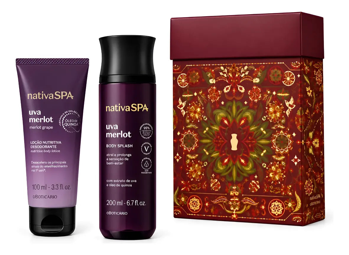 Kit O Boticário Nspa Uva Merlot Body Splash + Hidratante.
