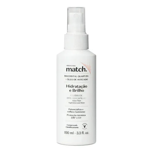 O Boticário Match Hidratação E Brilho Fluído Capilar 100ml