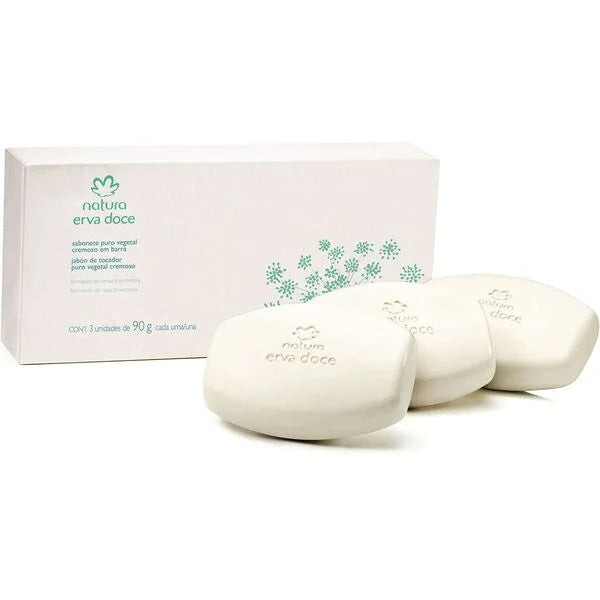 Natura - Sabonete Puro Vegetal Cremoso Erva Doce 3x90g