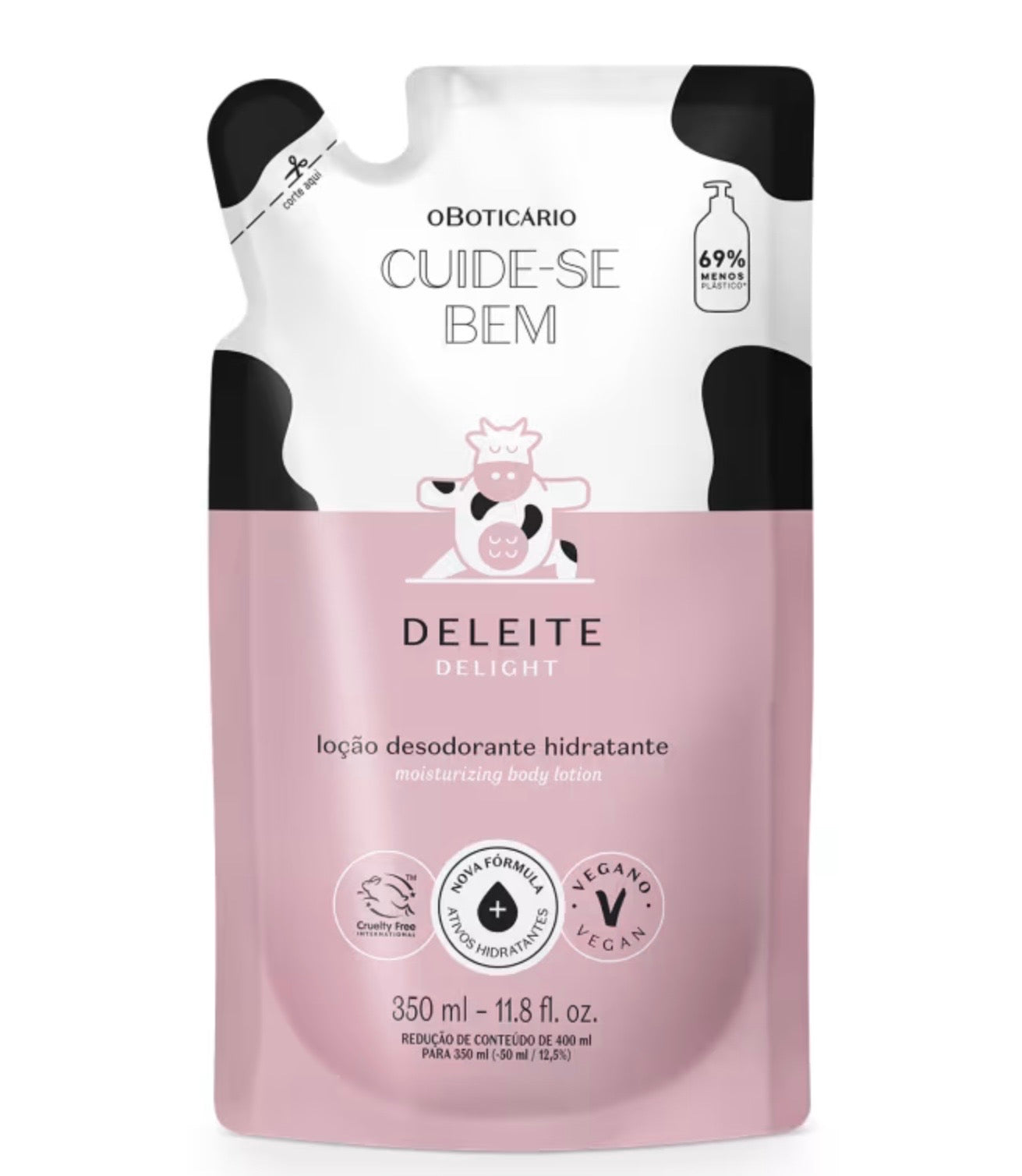 Refil Loção Desodorante Hidratante Corporal Cuide-se Bem Deleite 350ml