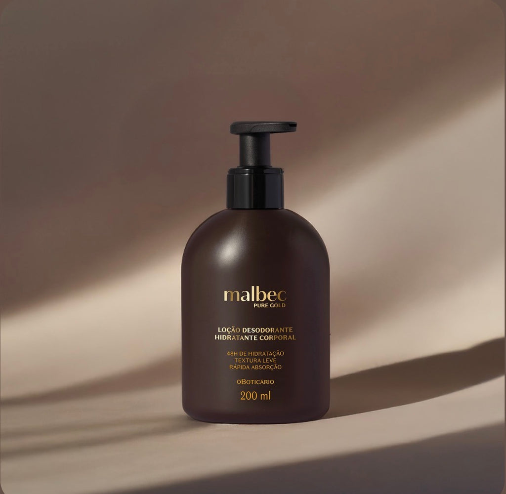O Boticário Malbec Pure Gold Loção Hidratante Desodorante Corporal 200ml Masculino