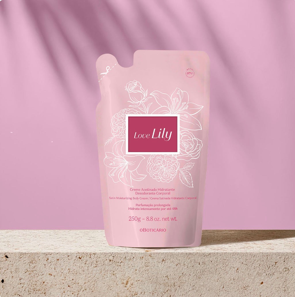 O Boticário Lily Love Creme Hidratante Corporal Acetinado Refil 250g Feminino