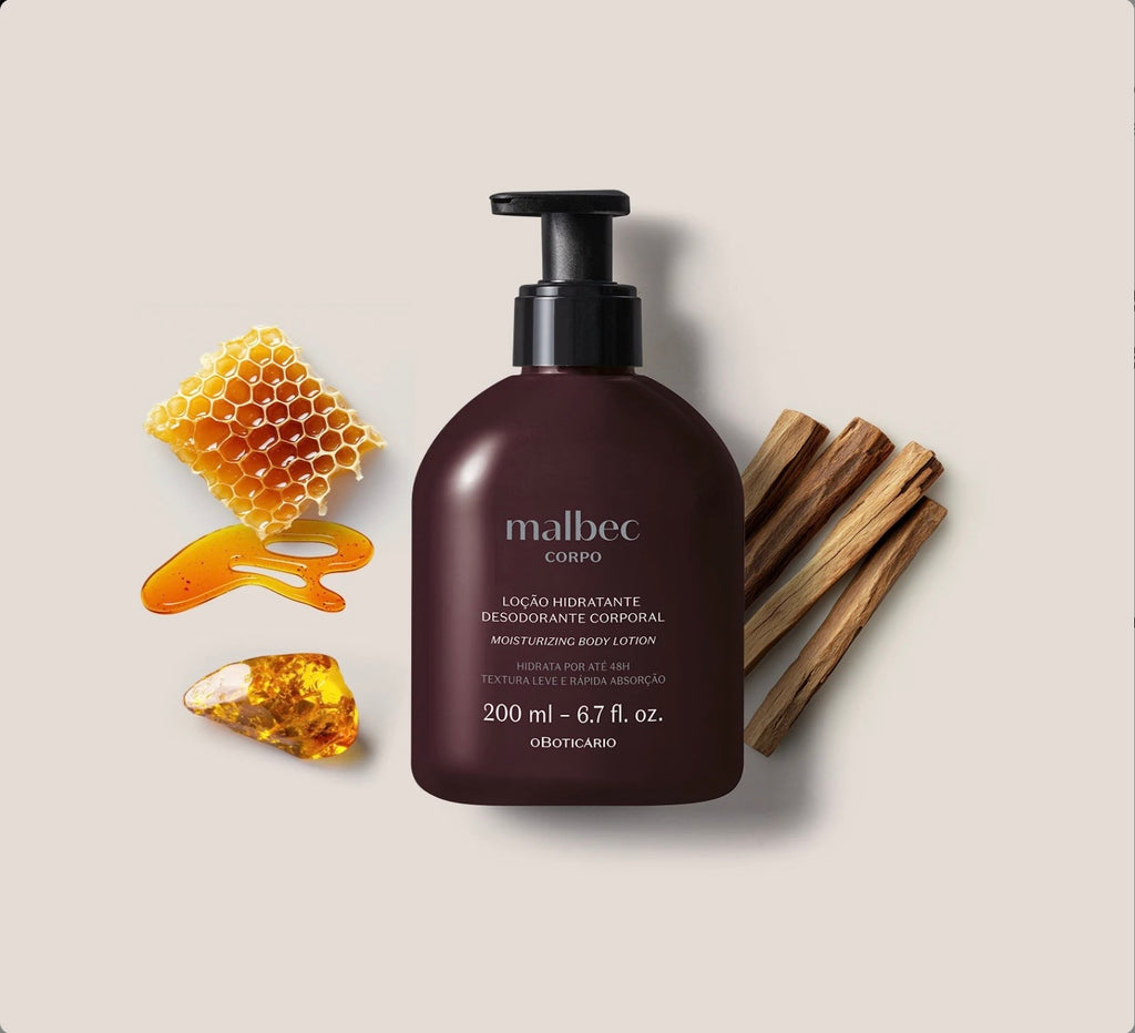 O Boticário Malbec Pure Gold Loção Hidratante Desodorante Corporal 200ml Masculino