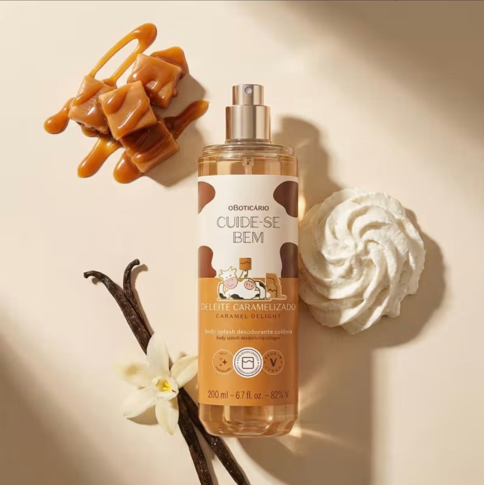 O Boticário Body Splash Cuide-Se Bem Deleite Caramelizado 200ml Feminino