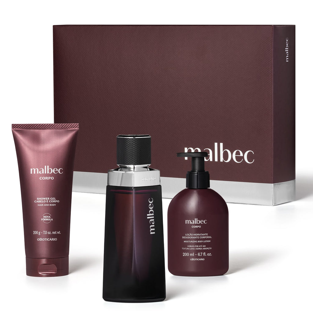 O Boticário Malbec Kit Presente Clássico 3 itens Masculino