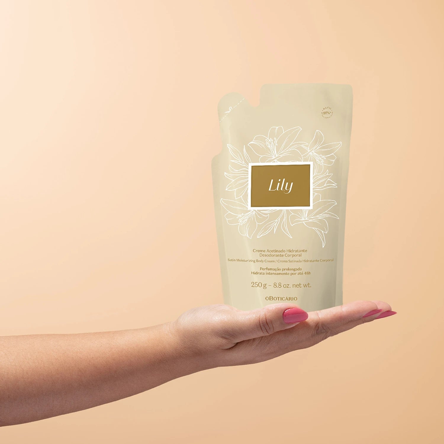 O Boticário Lily Creme Acetinado Hidratante Desodorante Corporal Refil 250g Feminino