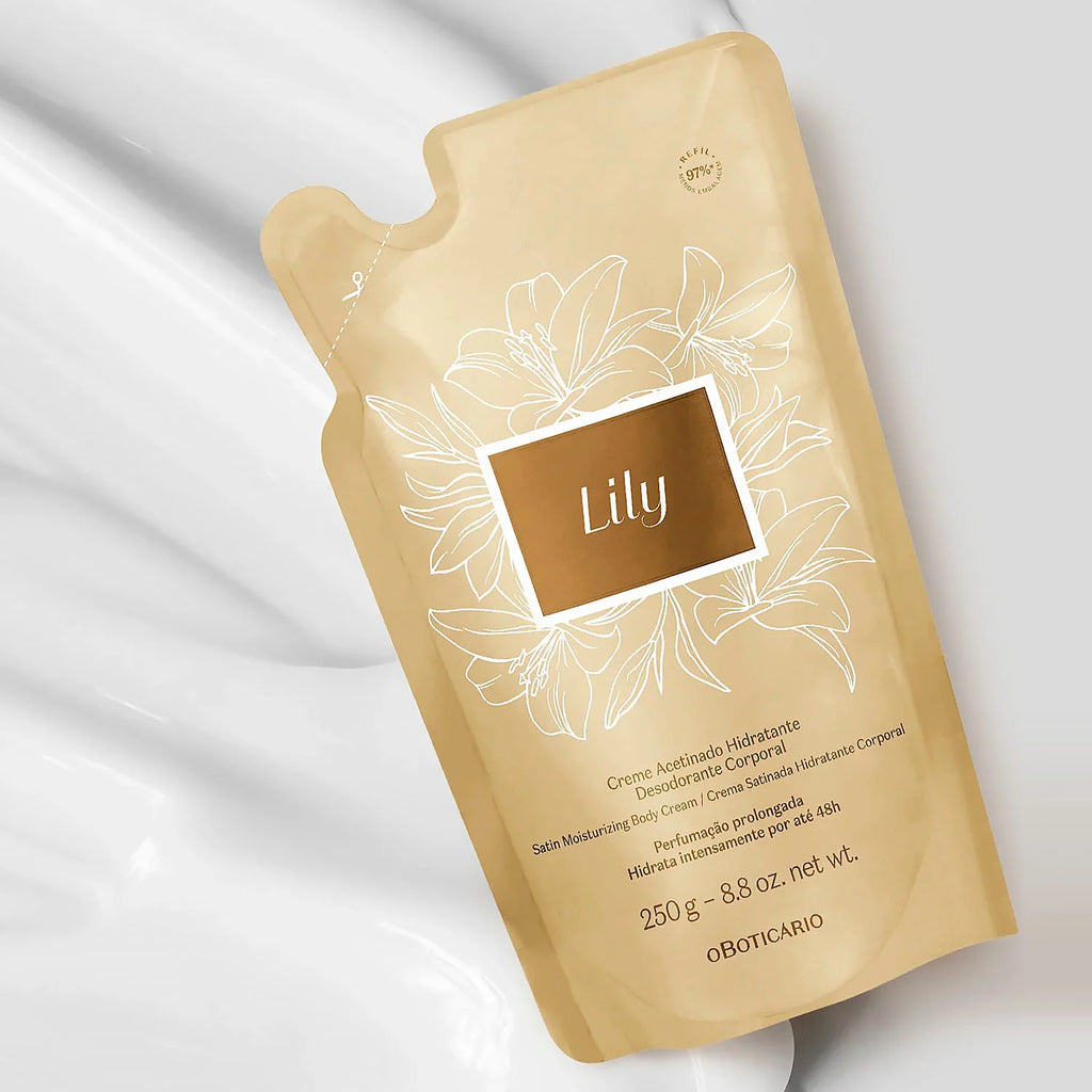 O Boticário Lily Creme Acetinado Hidratante Desodorante Corporal Refil 250g Feminino