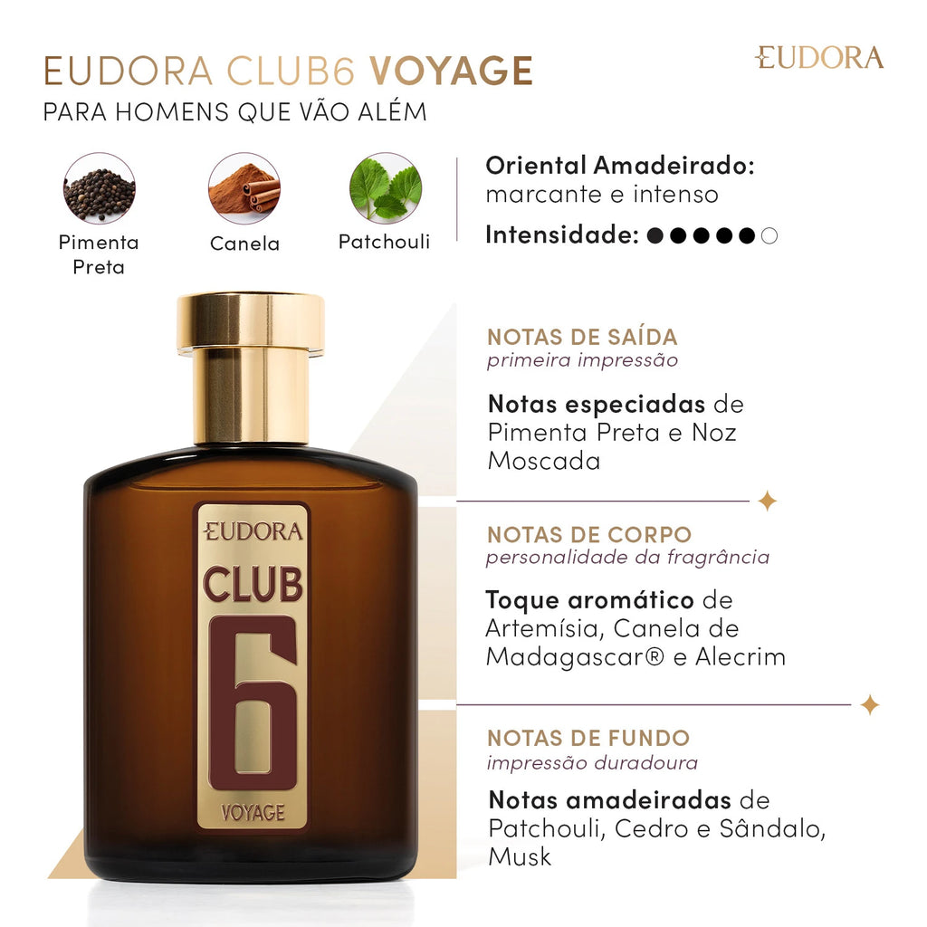 Eudora Club 6 Voyage Deo Cologne 95ml - Eudora men's perfume
