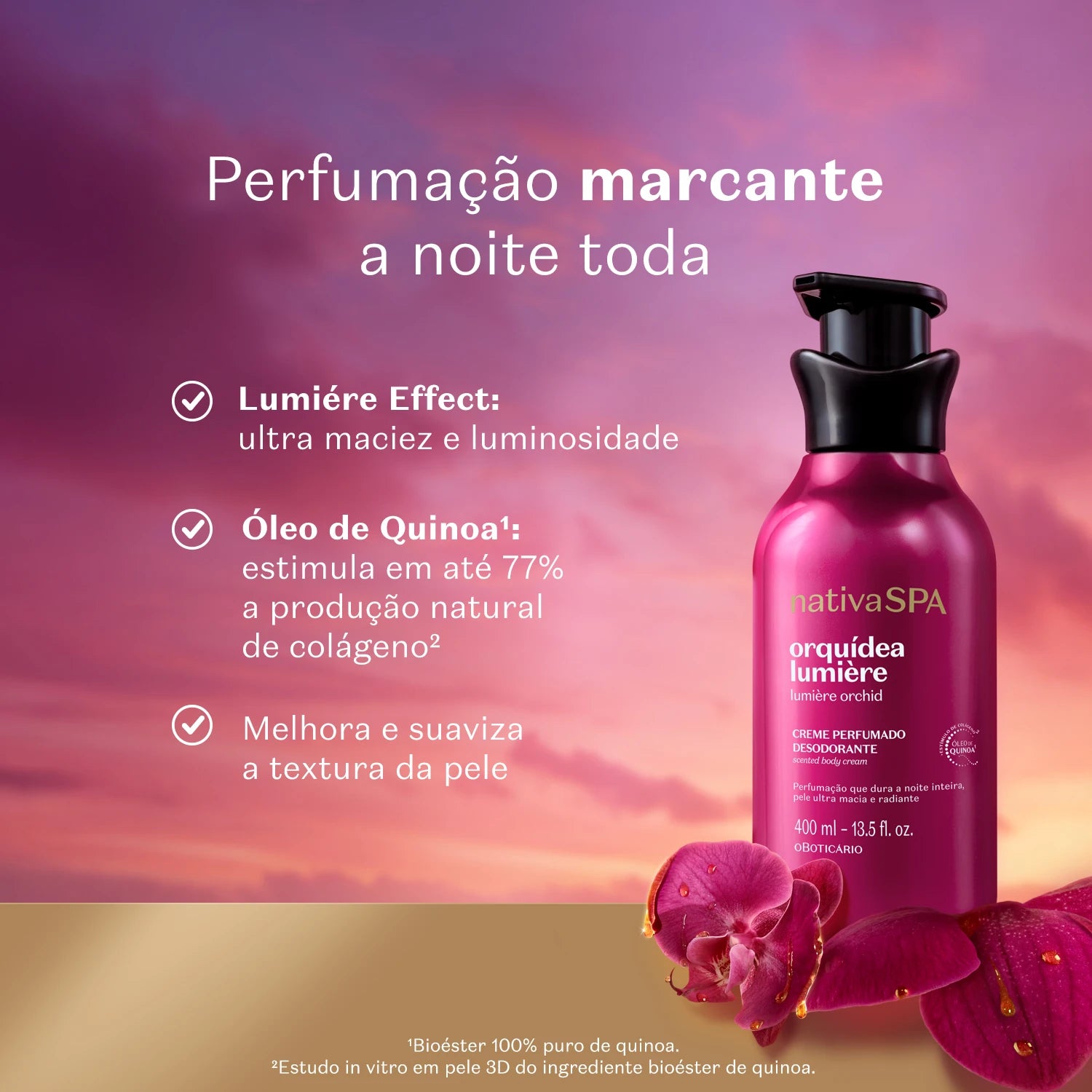 O Boticário Nativa SPA Creme Perfumado Desodorante Orquídea Lumière 400ml