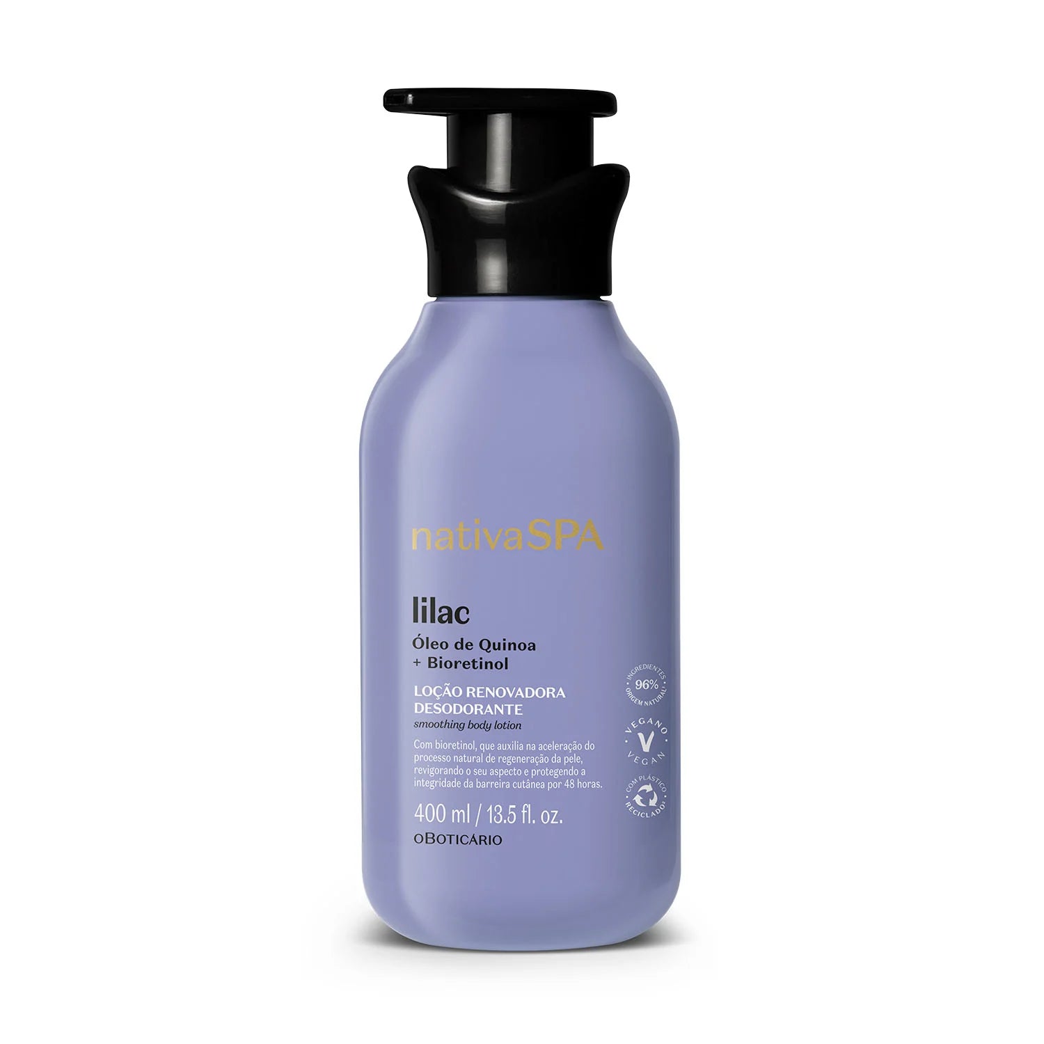 O Boticário Nativa SPA Loção Renovadora Desodorante Hidratante Corporal Lilac 400ml