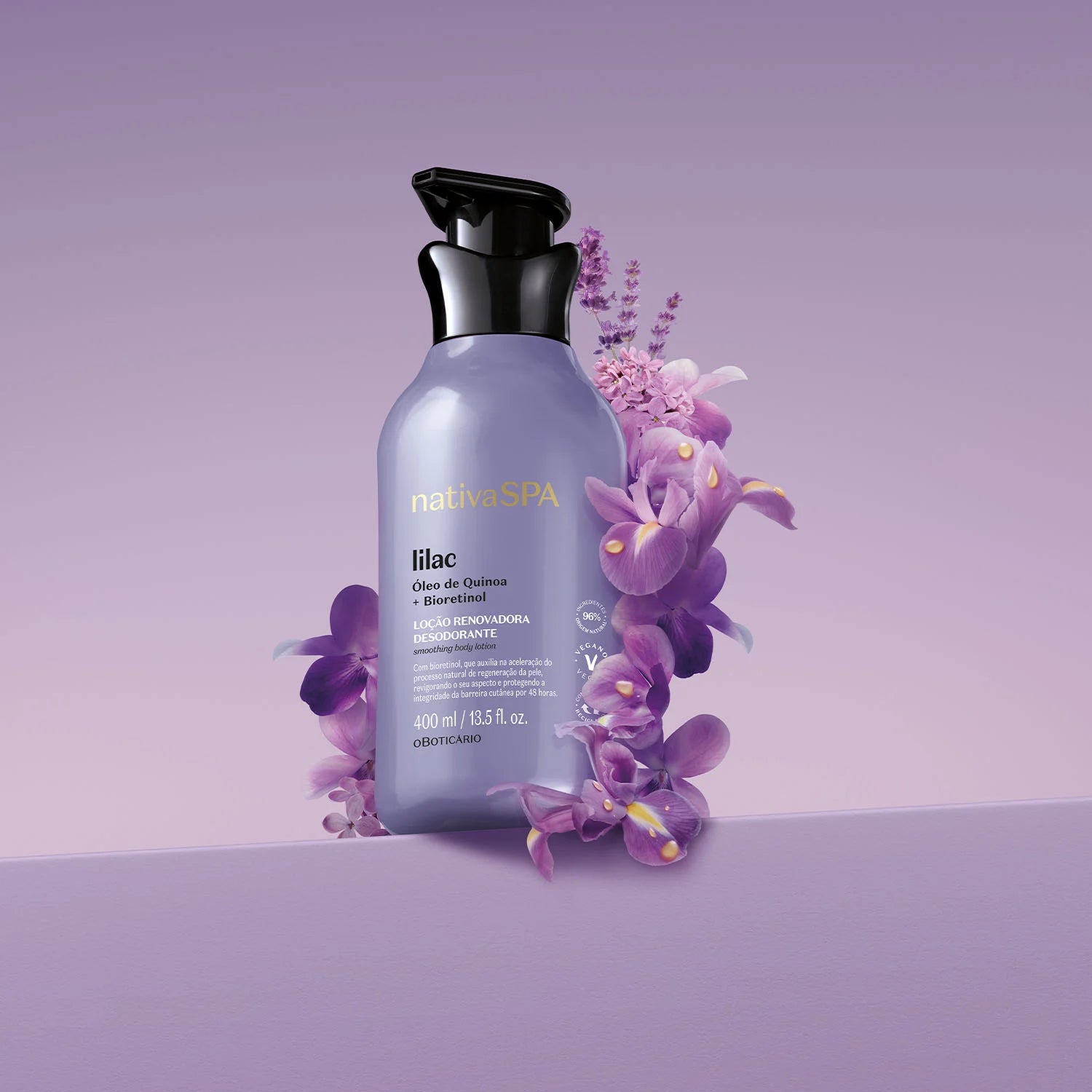 O Boticário Nativa SPA Loção Renovadora Desodorante Hidratante Corporal Lilac 400ml