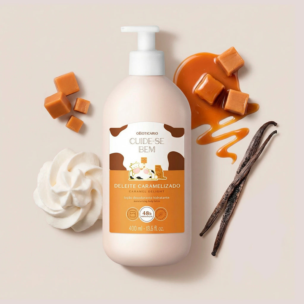 O Boticário Cuide-se Bem Deleite Caramelizado Loção Hidratante Desodorante Corporal 400ml