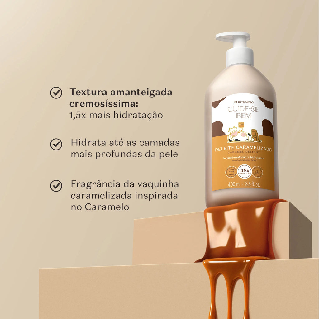 O Boticário Cuide-se Bem Deleite Caramelizado Loção Hidratante Desodorante Corporal 400ml