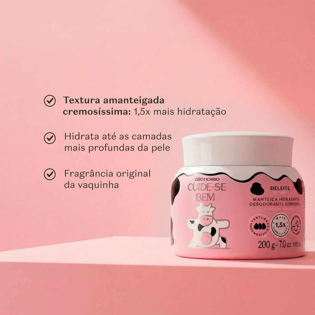 O Boticário Cuide-se Bem Deleite Manteiga Hidratante Desodorante Corporal 200g