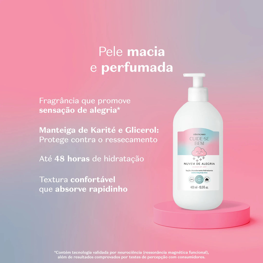 O Boticário Cuide-Se Bem Loção Hidratante Desodorante Corporal Nuvem de Alegria 400ml