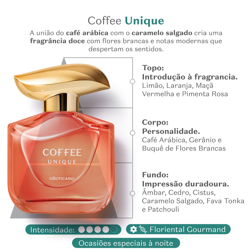 O Boticário Coffee Woman Unique Floriental Gourmand Desodorante Colônia 100ml