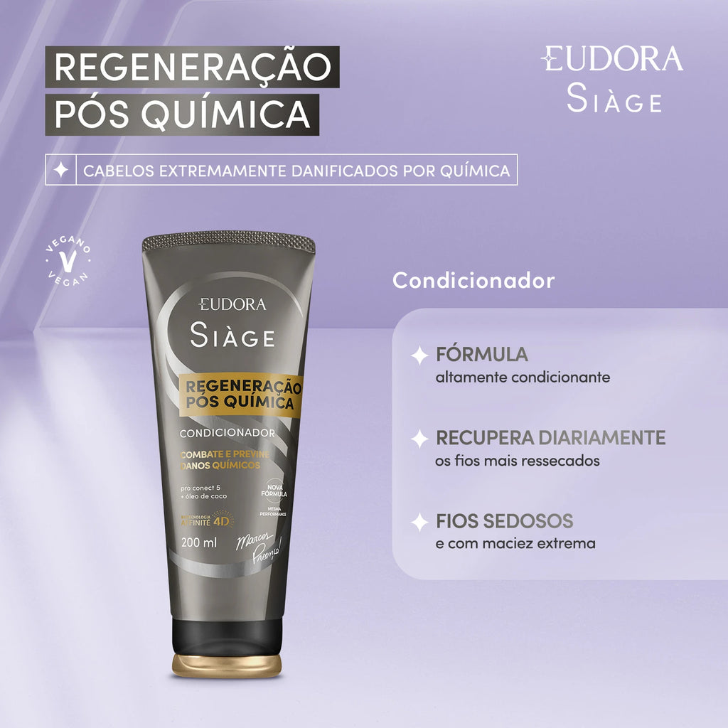 Eudora Siàge Condicionador Regeneração Pós Química 200ml