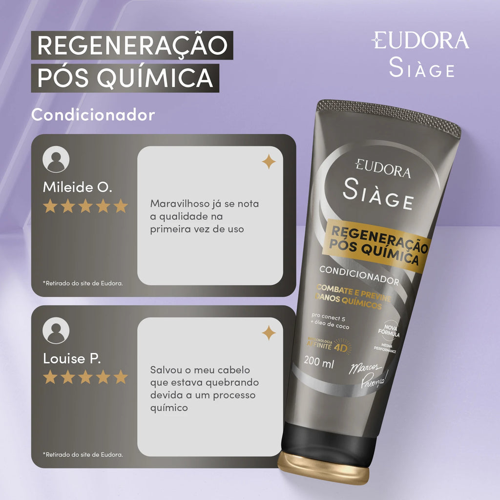 Eudora Siàge Condicionador Regeneração Pós Química 200ml