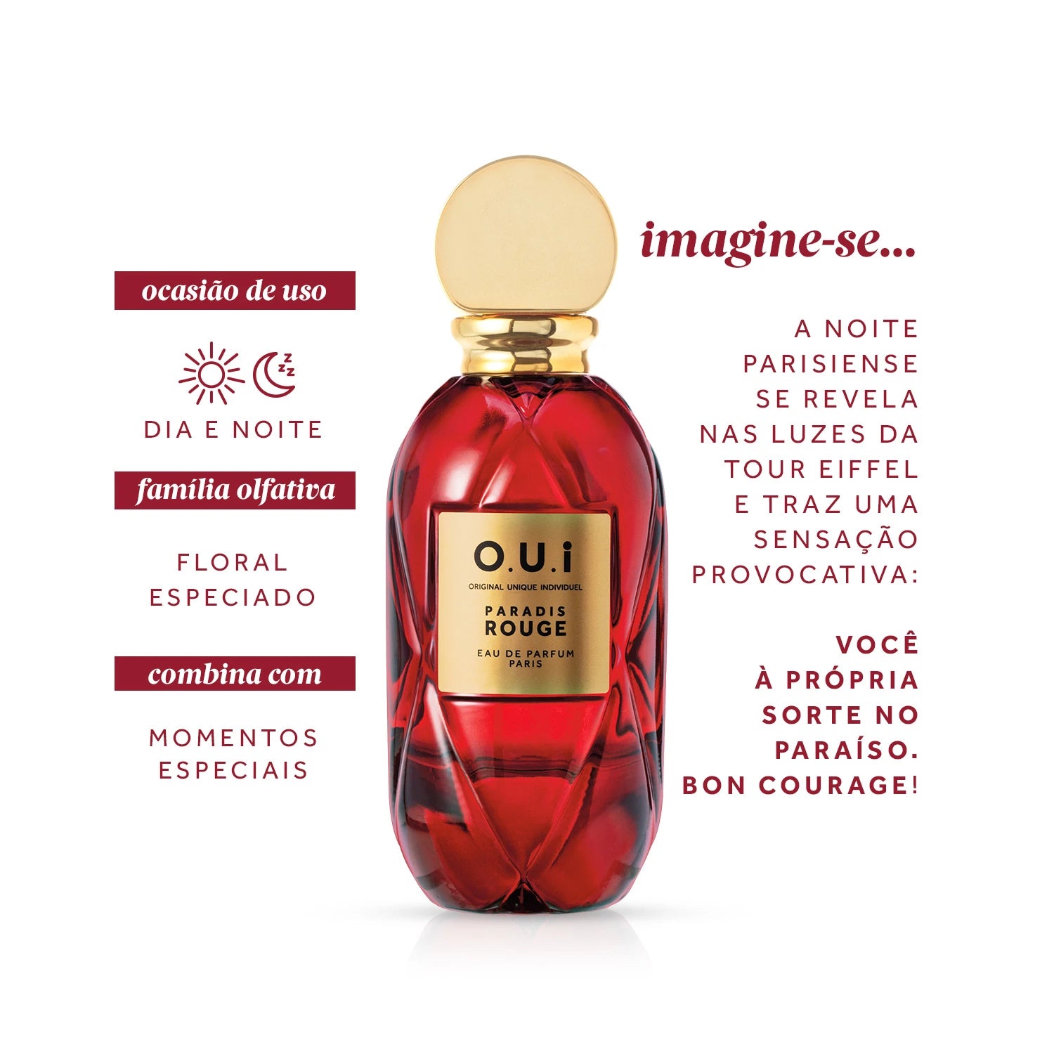 O.U.I Paradis Rouge Eau De Parfum Feminino 75Ml