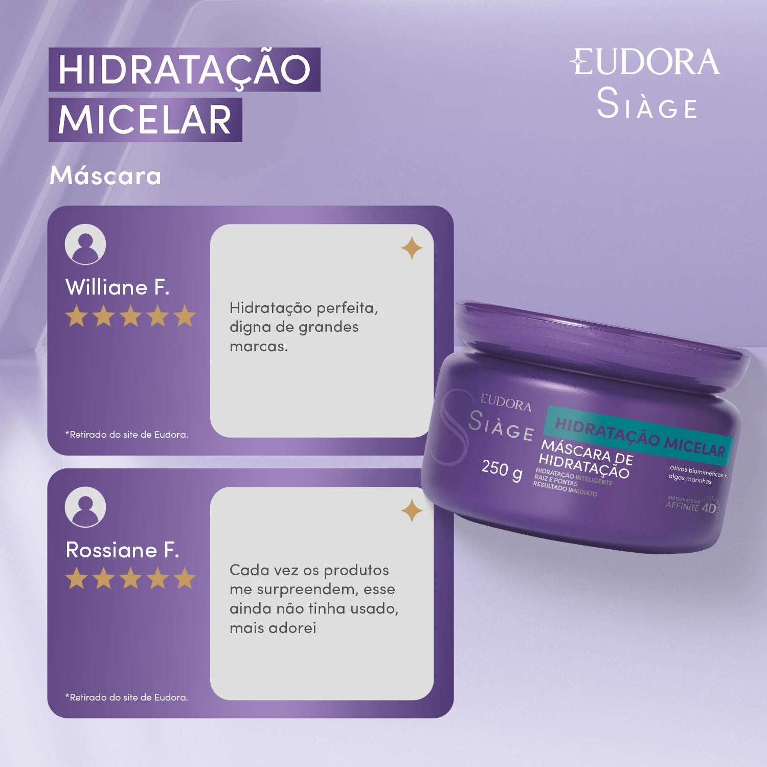 Eudora Siàge Máscara Hidratação Micelar 250g