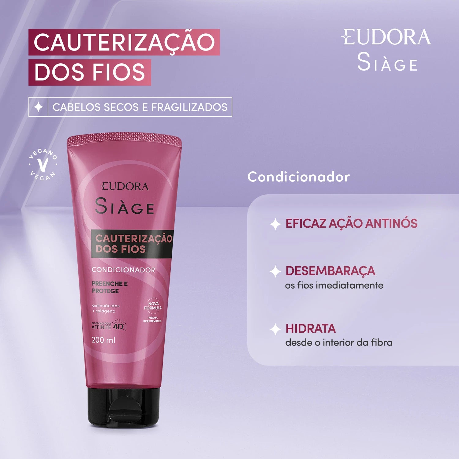 Eudora Siàge Condicionador Cauterização dos Fios 200ml