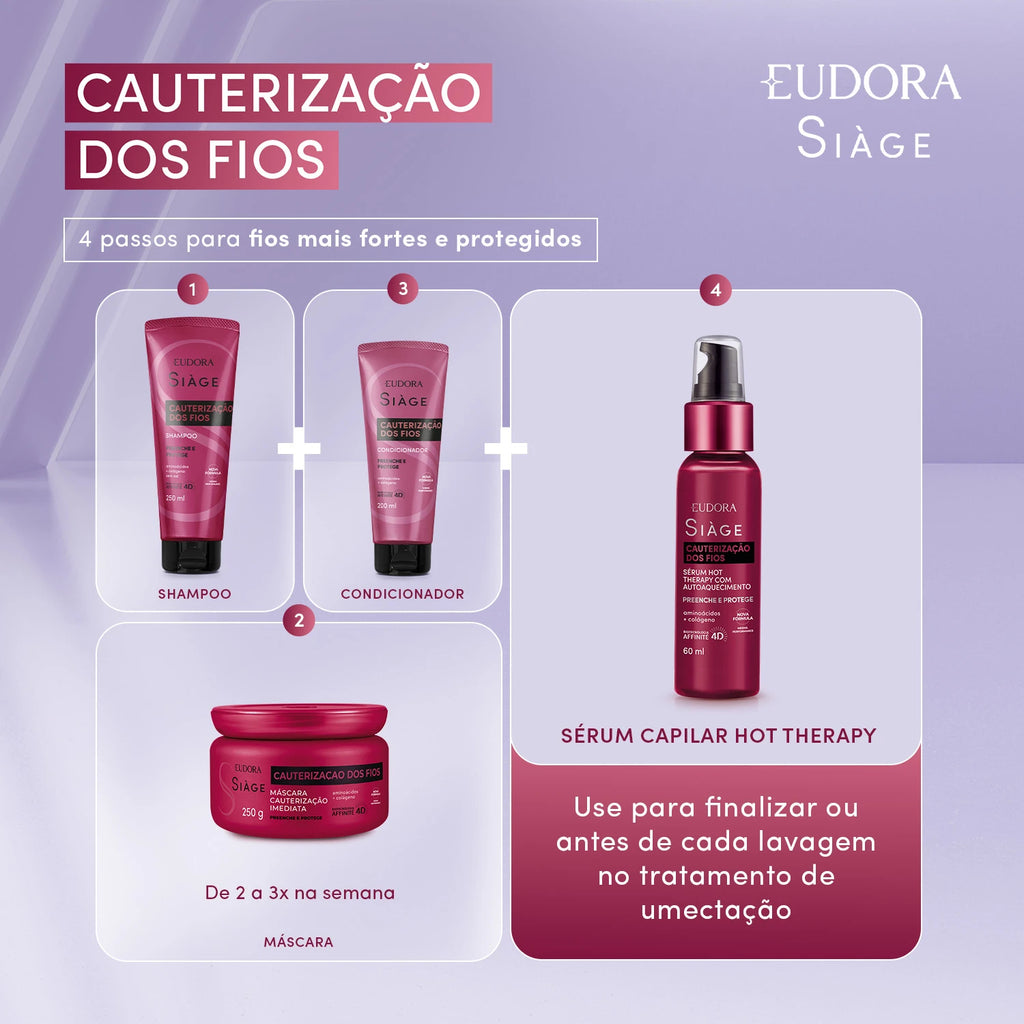 Eudora Siàge Sérum Capilar Hot Therapy Cauterização dos Fios 60ml