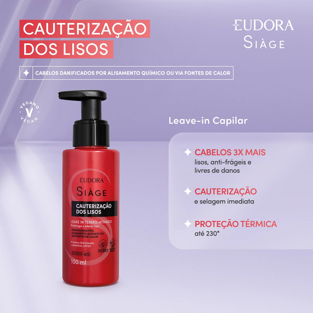 Eudora Siàge Leave-in Termo Ativado Cauterização dos Lisos 100ml