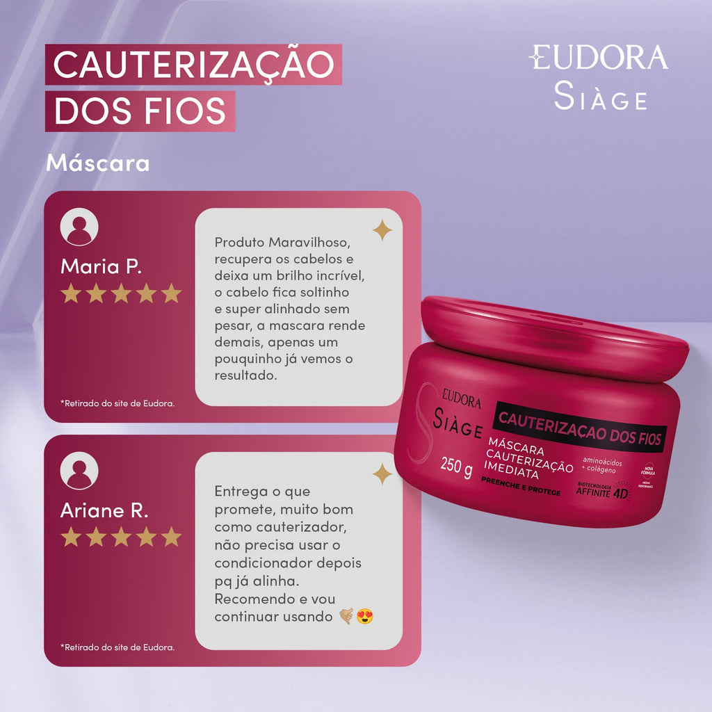 Eudora Siage Mascara Capilar Cauterização dos Fios 250g