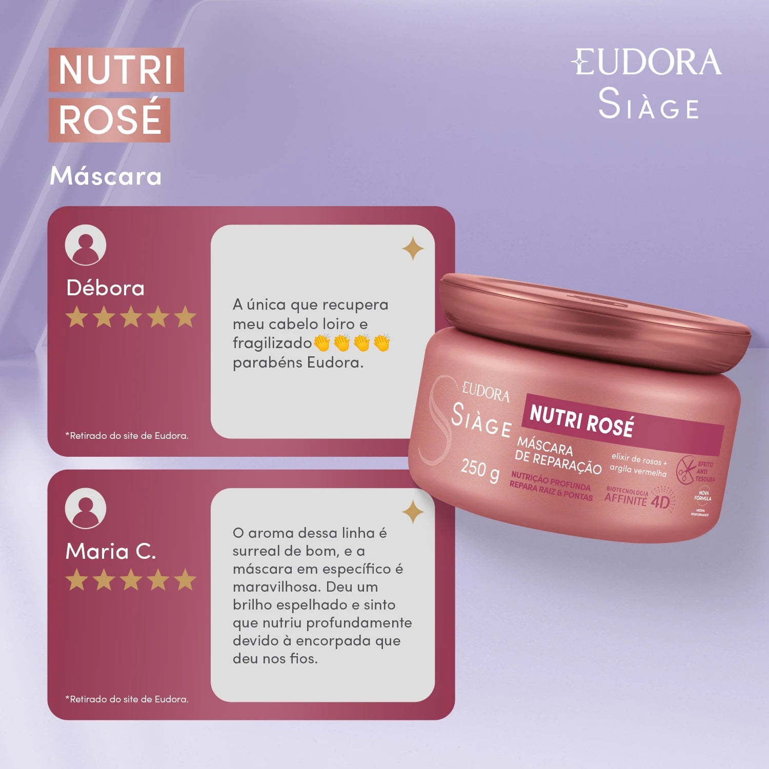 Eudora Siàge Mascara Capilar Nutri Rosé 250G