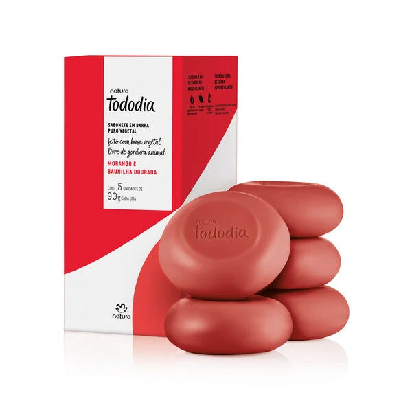 Natura Tododia Sabonete em Barra Morango e Baunilha Dourada 5x90g