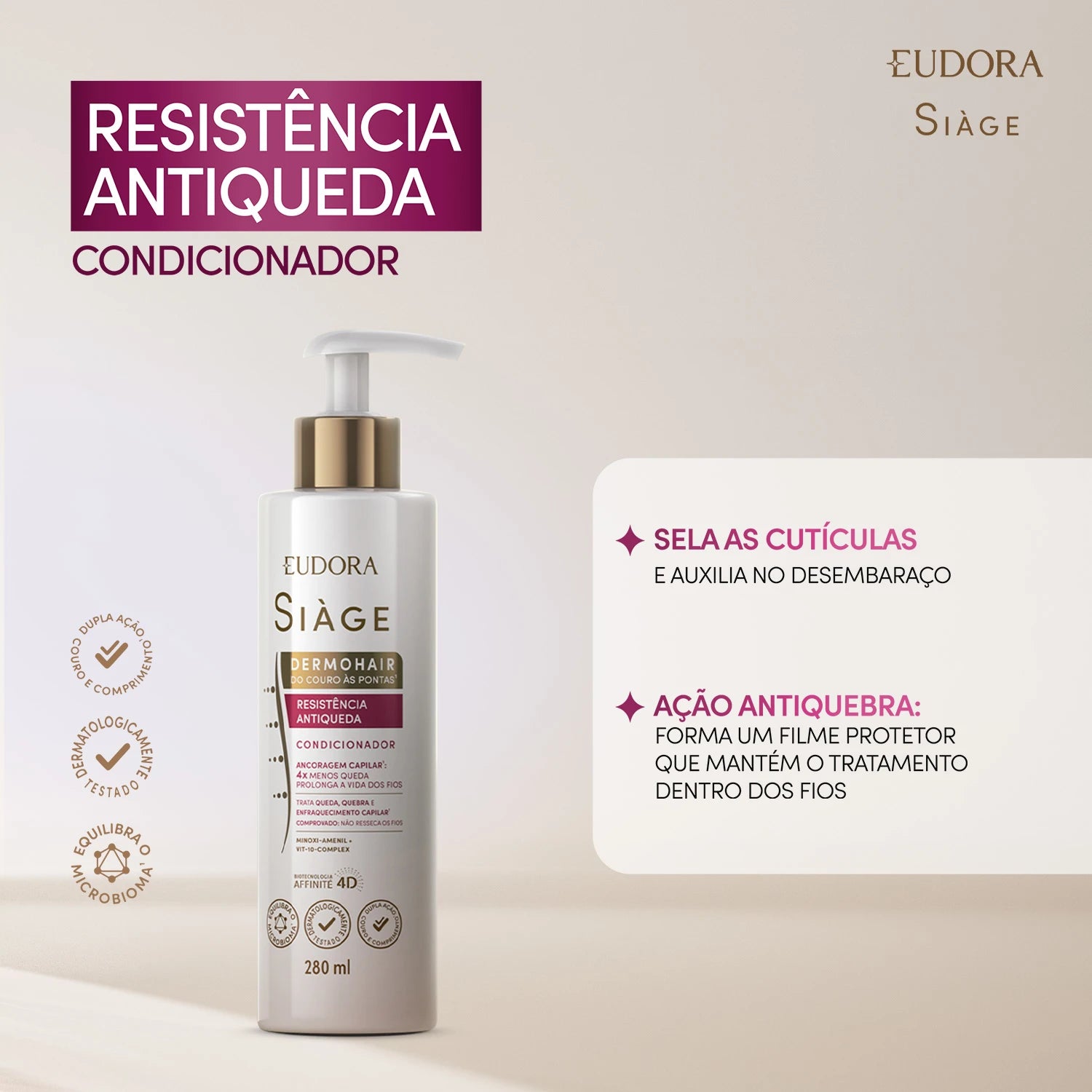 Eudora Siàge Condicionador Resistência Antiqueda 280ml