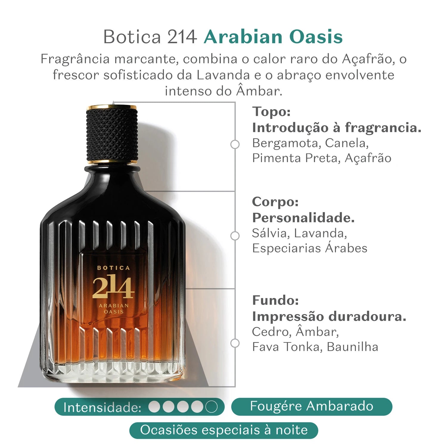 O Boticário Botica 214 Arabian Oasis Fougère Ambarado Eau De Parfum 90Ml