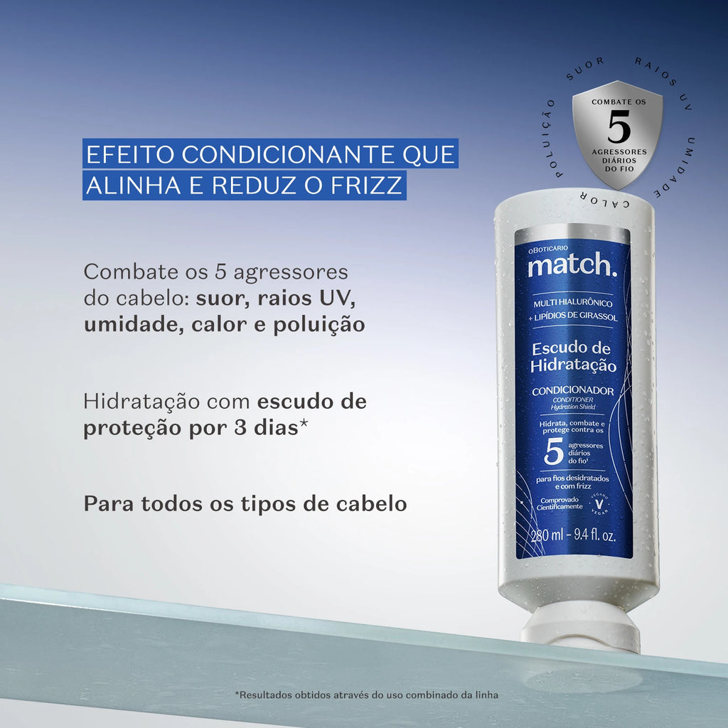 Boticario - Condicionador Match. Escudo De Hidratação 280Ml