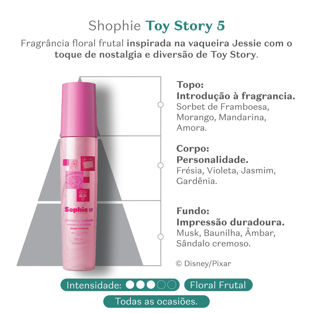 Boticario - Shimmer Splash Corpo E Cabelo Sophie Toy Story 5 Chapéu Cintilante 110Ml
